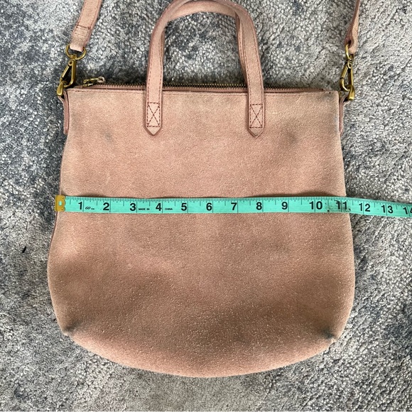Madewell Zip-Top Transport Crossbody Blush Nubuck Suede Leather. - Picture 5 of 9
